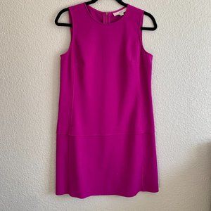 Loft Fuchsia Raw Hem Sleeveless Shift Midi Dress 4
